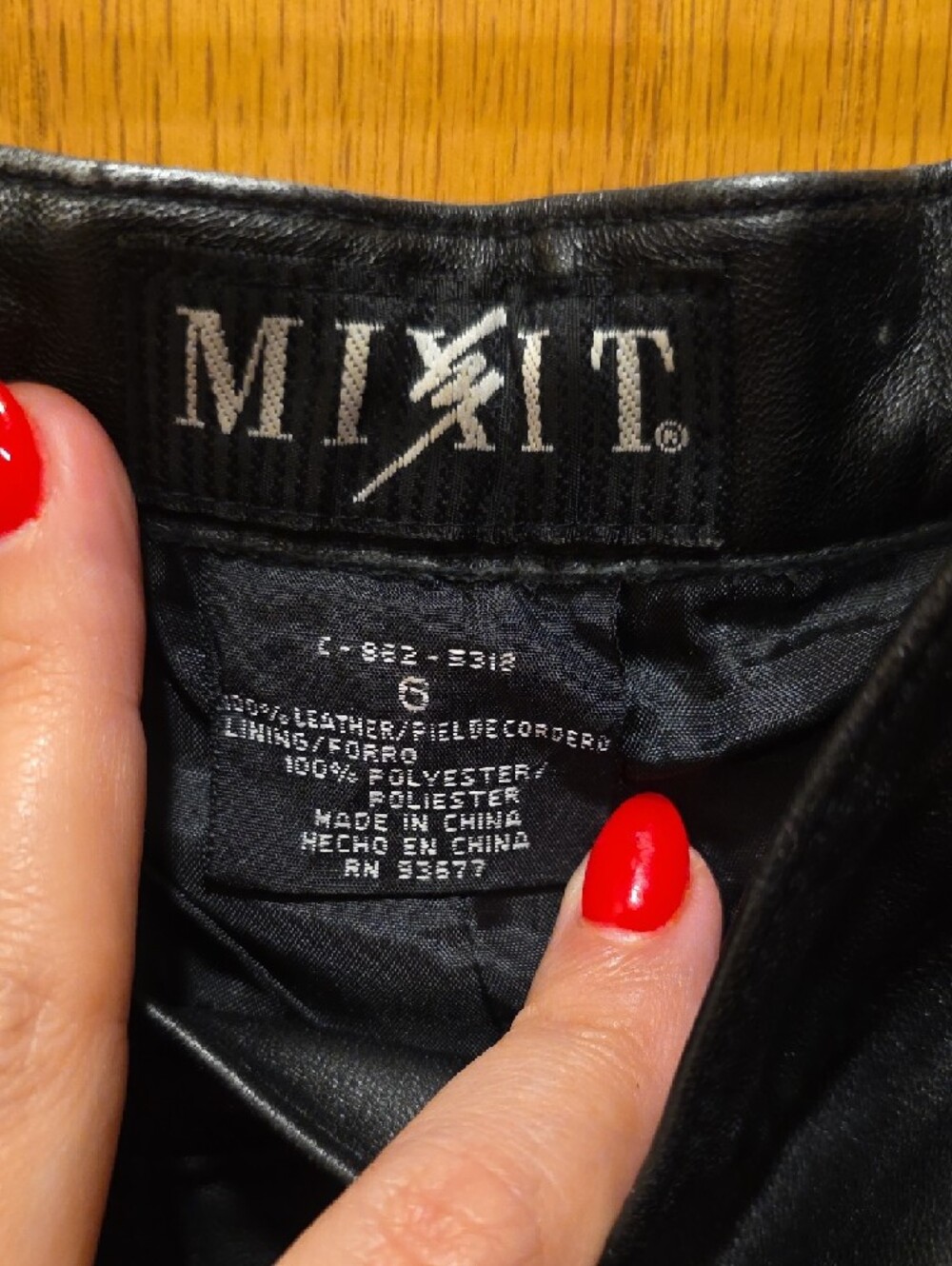 Vintage Mixit Black Leather Tapered Pants - Picture 2 of 7